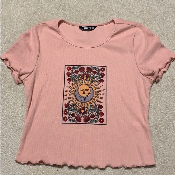 Shein Lettuce Edge Cropped Tee - Picture 1 of 1